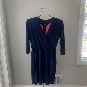 Navy Blue Wrap Dress